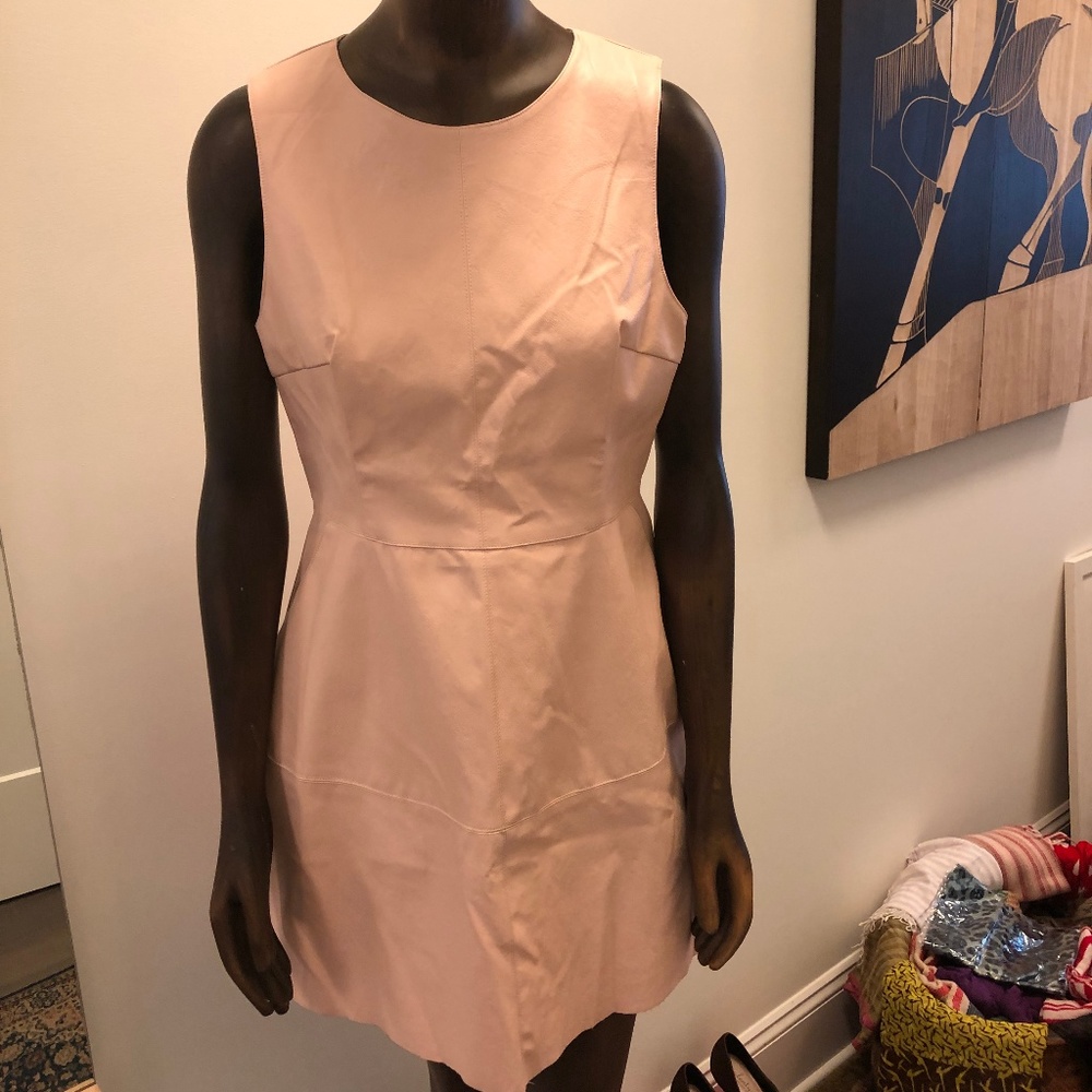 Pink Faux leather dress